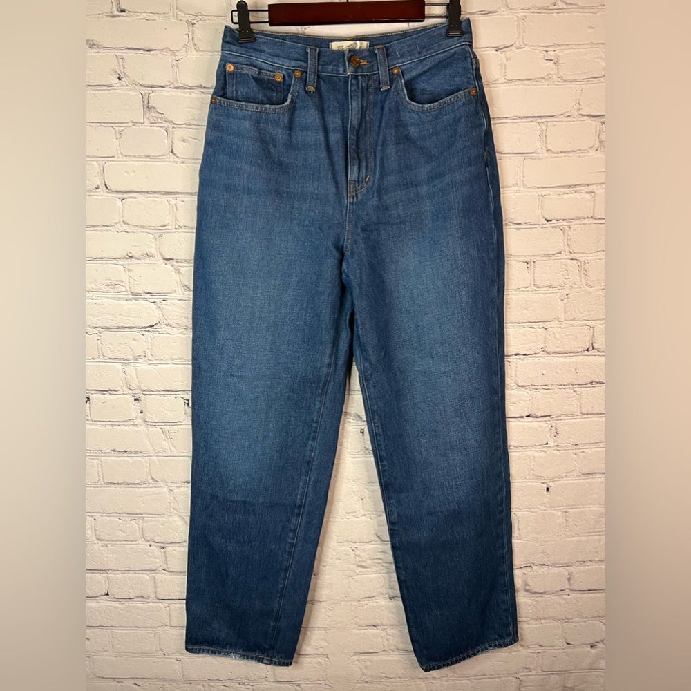 Madewell‎ Women's Baggy Straight High Rise Jeans Dark Worn Indigo Wash Size 28